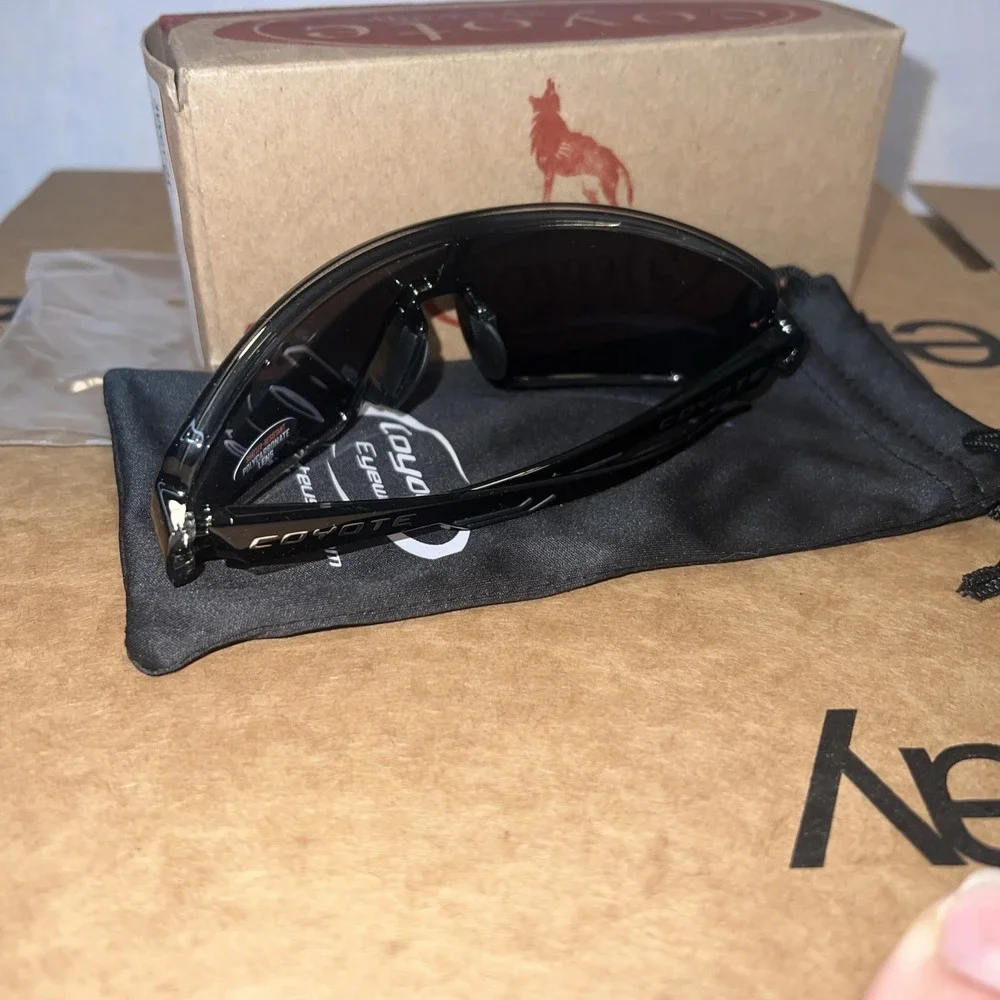 Coyote Kaos Unisex‎ Sports Shield Designer Sunglasses Black/Ice Blue $79.99 WOW!